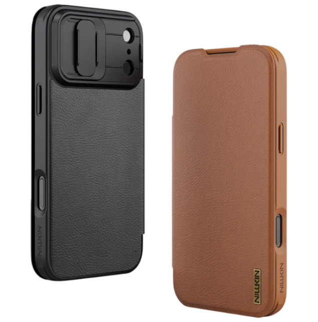 Nillkin Leather Flip Case with Camera Cover & Card Slot for iPhone 17/17 Pro/17 Pro Max/17 Air