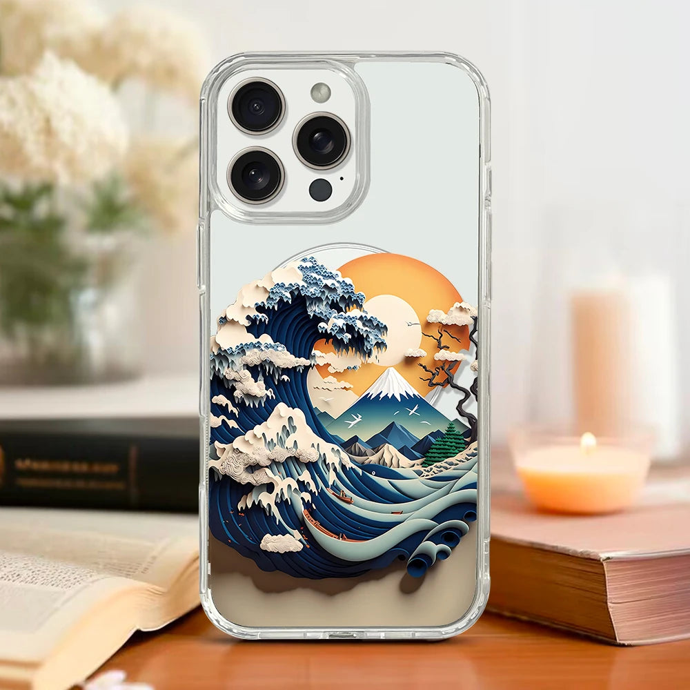 Magnetic Transparent iPhone Case – Japanese Landscape