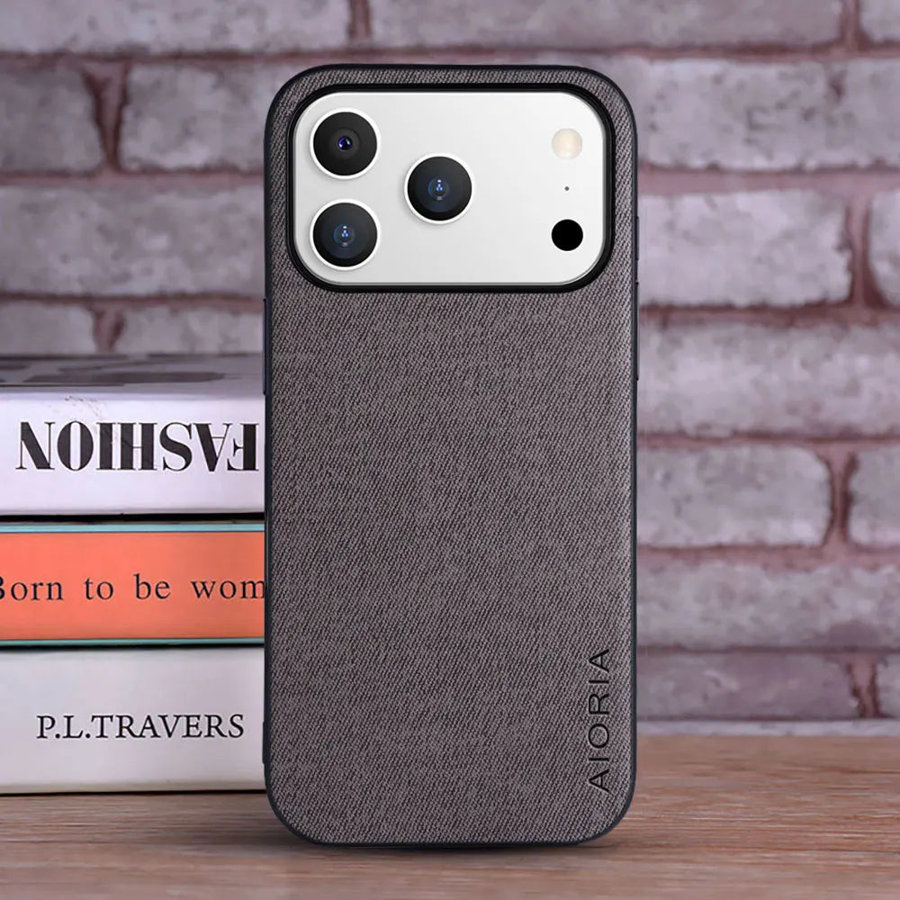Textile & Leather iPhone 17 Pro Max Cover – Luxury Style