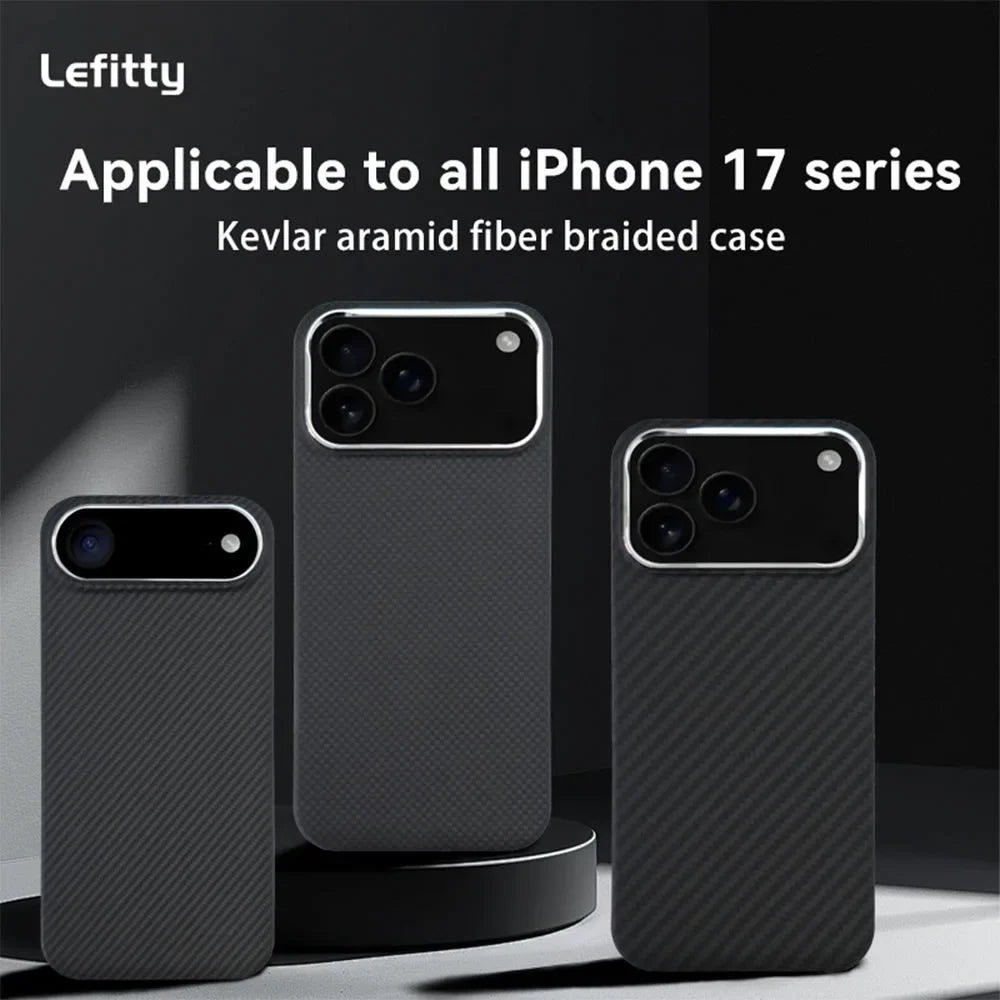 Kevlar Aramid Fiber MagSafe Case for iPhone 17/17 Air/17 Pro Max — Ultra-Thin Shockproof
