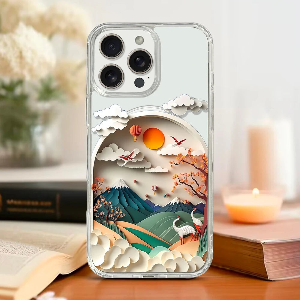 Magnetic Transparent iPhone Case – Japanese Landscape