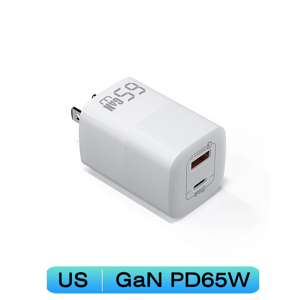 UGOURD 65W Fast Charger Power Adapter With USB A and Type C Quick Charge For iPad MacBook Air Laptop iPhone
