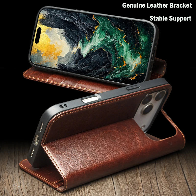 QIALINO Leather Wallet Case for iPhone 17 Pro Max