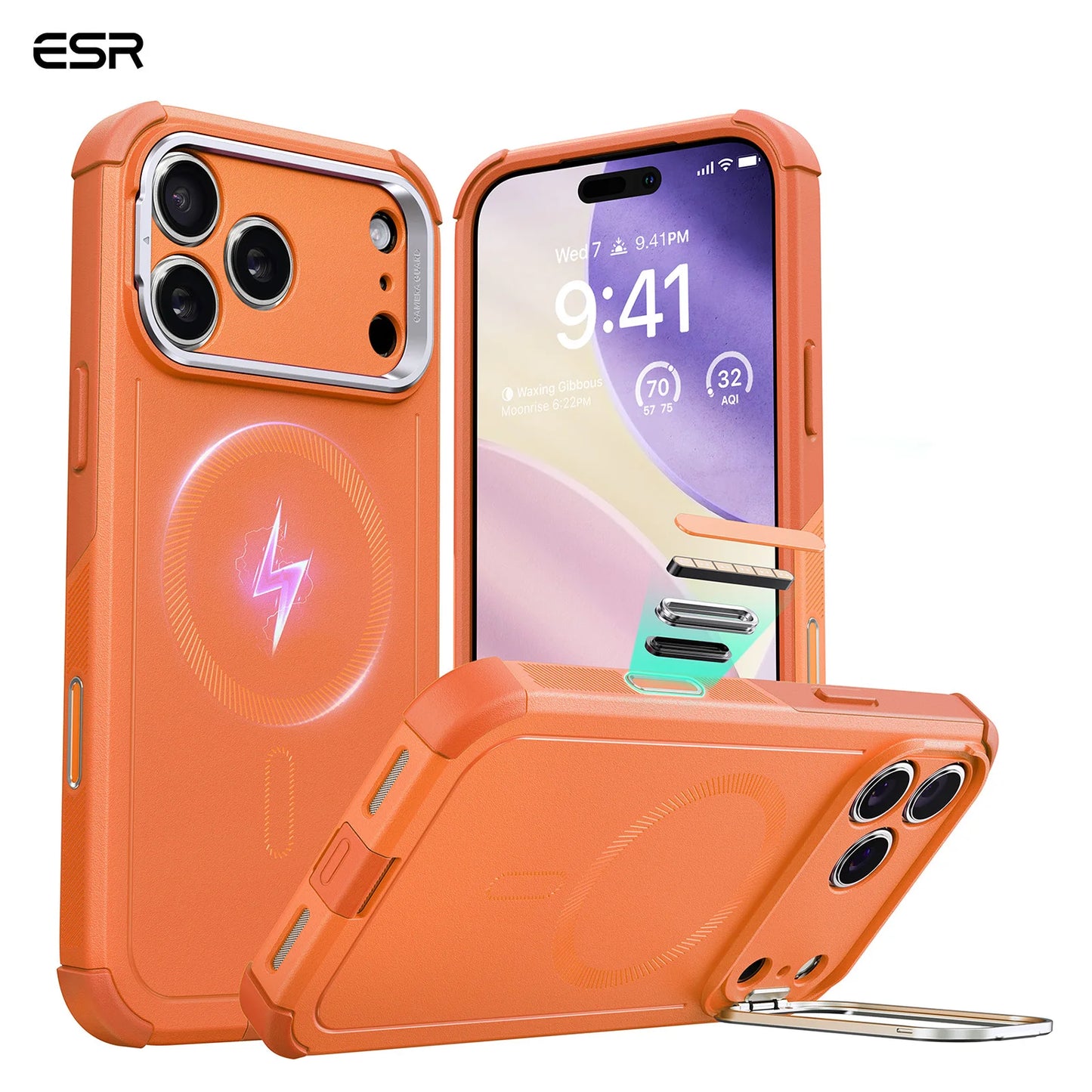 Phone Cover Military-Grade Case with Stash Stand for iPhone 17
