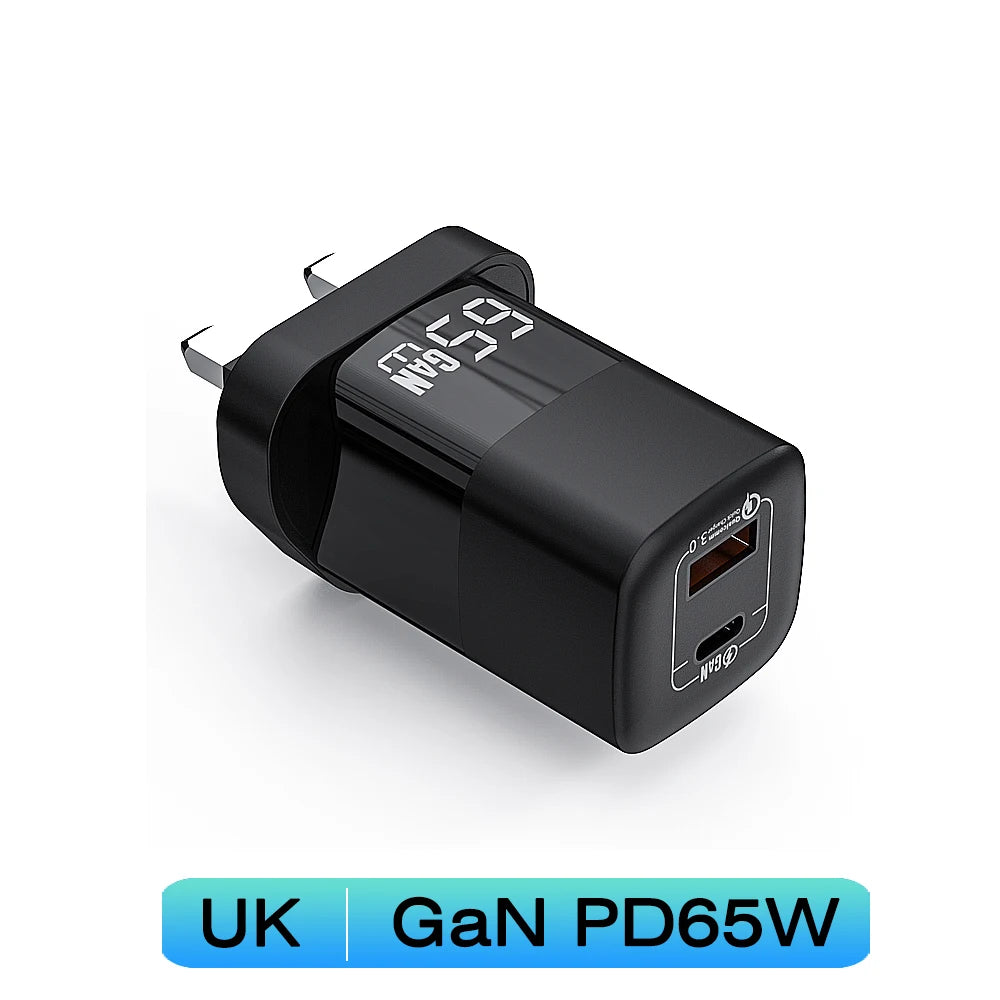 UGOURD 65W Fast Charger Power Adapter With USB A and Type C Quick Charge For iPad MacBook Air Laptop iPhone