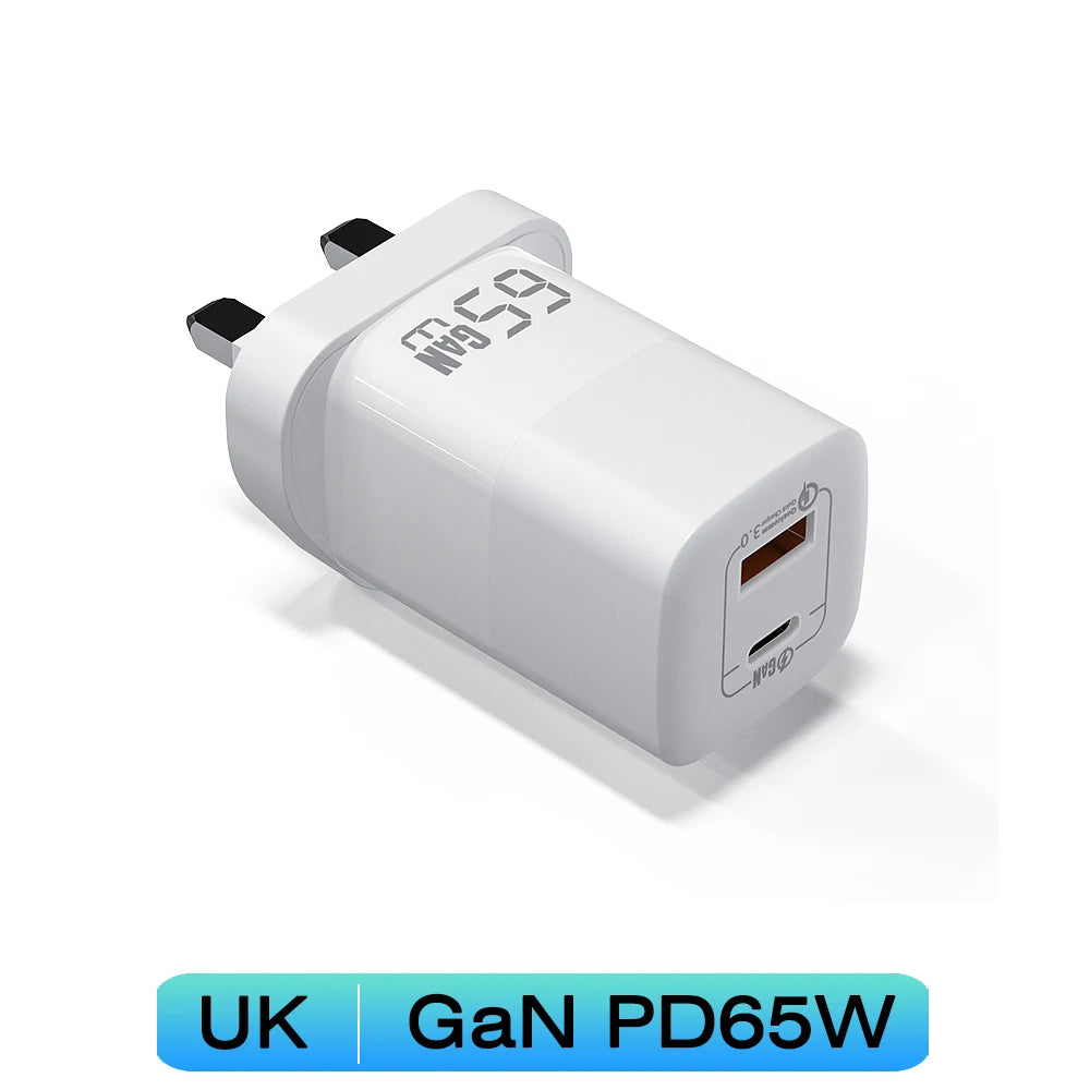 UGOURD 65W Fast Charger Power Adapter With USB A and Type C Quick Charge For iPad MacBook Air Laptop iPhone