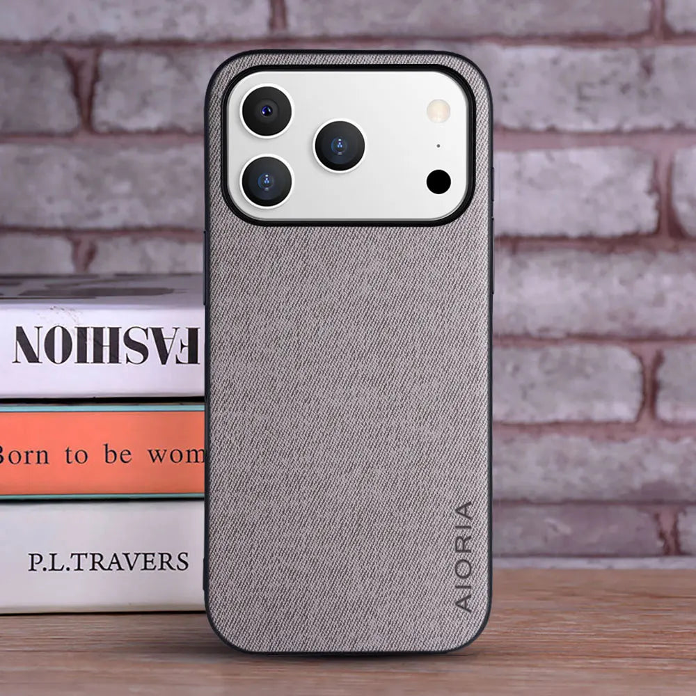 Textile & Leather iPhone 17 Pro Max Cover – Luxury Style