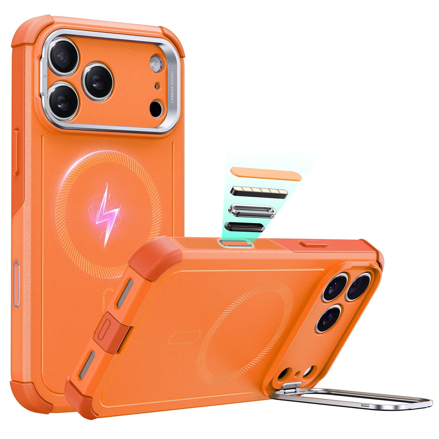 Phone Cover Military-Grade Case with Stash Stand for iPhone 17