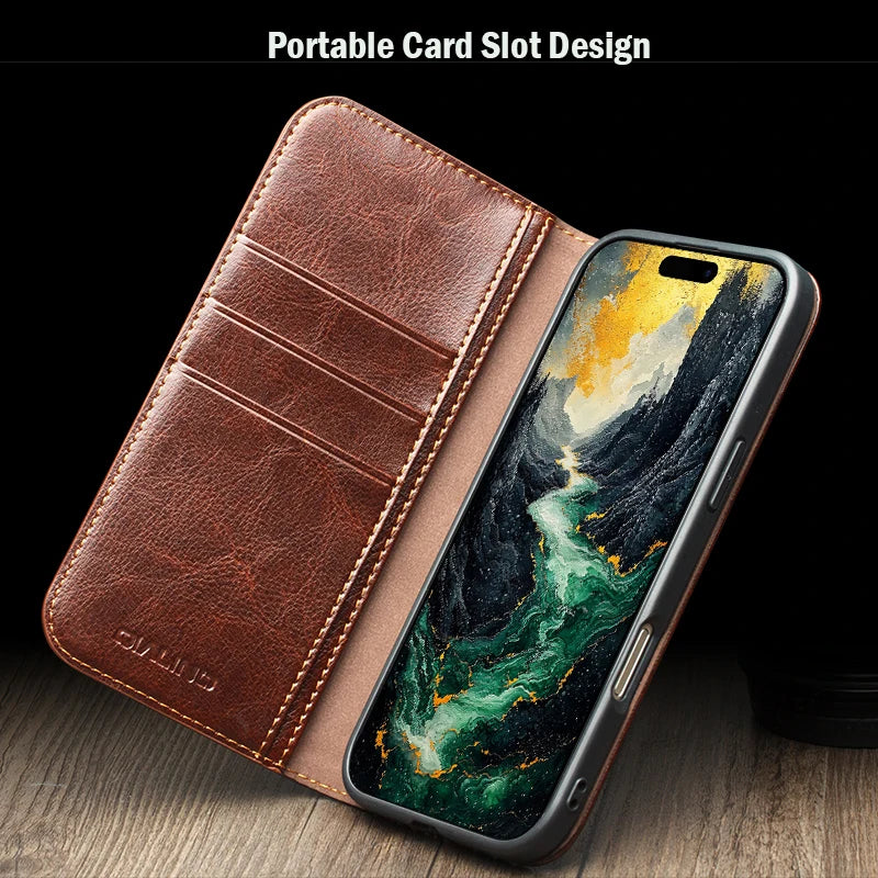 QIALINO Leather Wallet Case for iPhone 17 Pro Max
