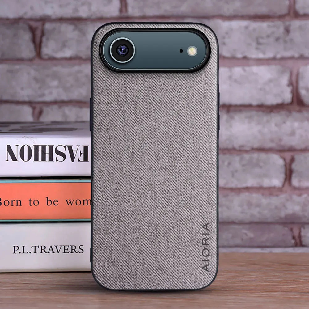 Textile & Leather iPhone 17 Pro Max Cover – Luxury Style