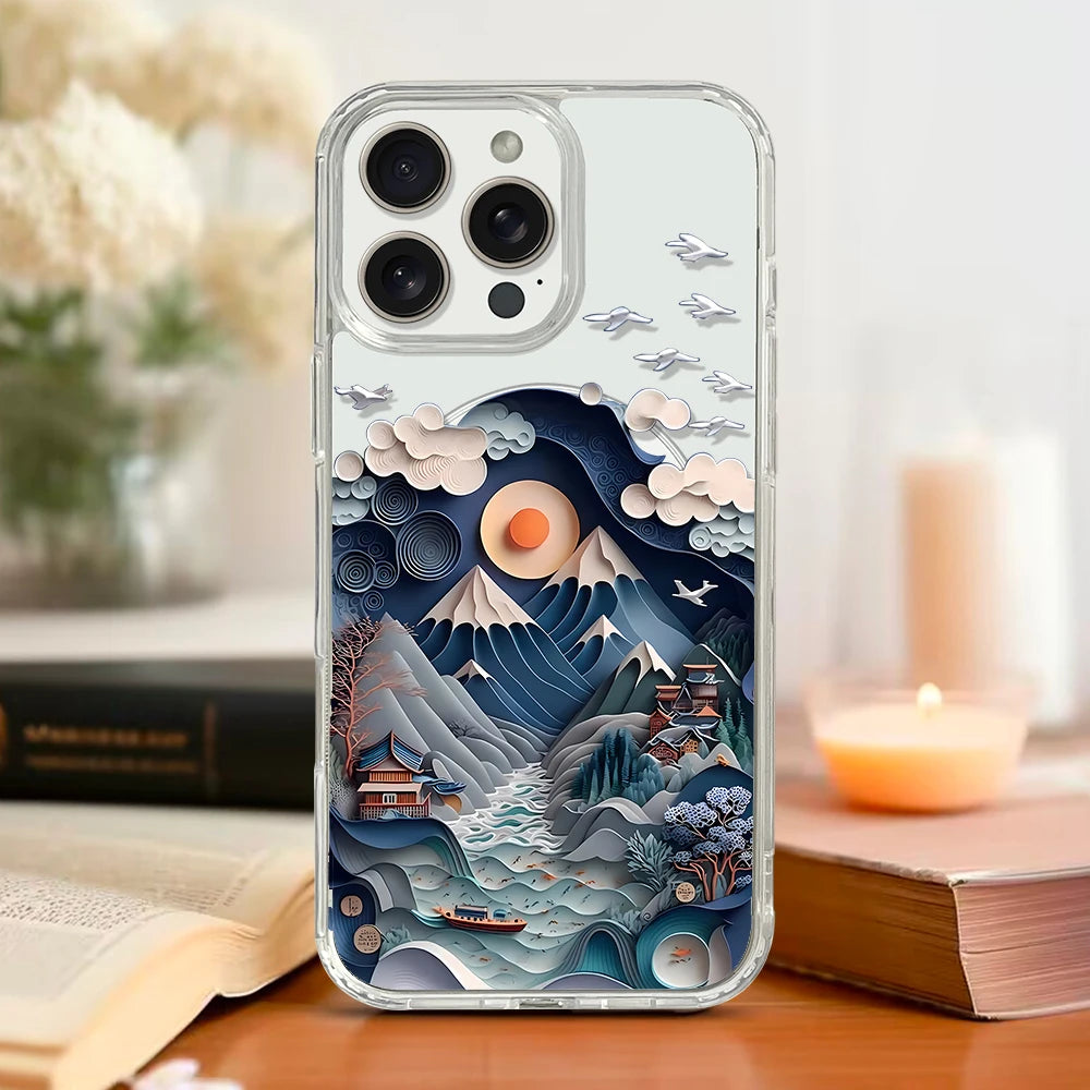 Magnetic Transparent iPhone Case – Japanese Landscape