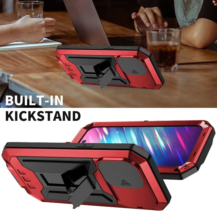 Rugged Metal iPhone Case – Heavy Duty with Lens & Screen Cover