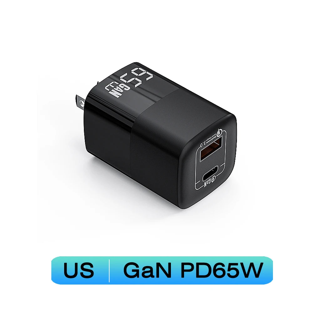 UGOURD 65W Fast Charger Power Adapter With USB A and Type C Quick Charge For iPad MacBook Air Laptop iPhone