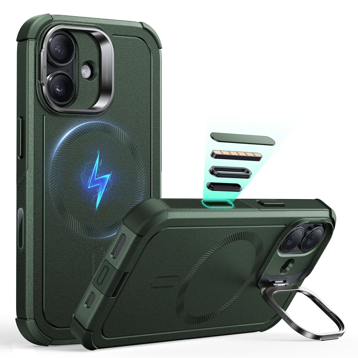 Phone Cover Military-Grade Case with Stash Stand for iPhone 17