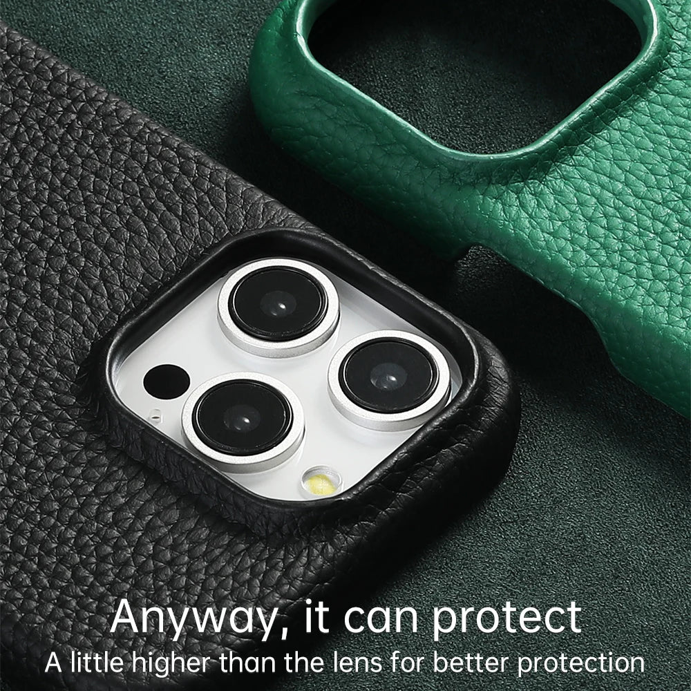 MagSafe Genuine Leather Case for iPhone 17/16/15 Pro Max & Air