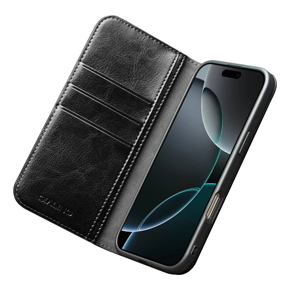 QIALINO Leather Wallet Case for iPhone 17 Pro Max