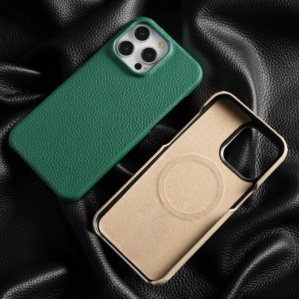 MagSafe Genuine Leather Case for iPhone 17/16/15 Pro Max & Air
