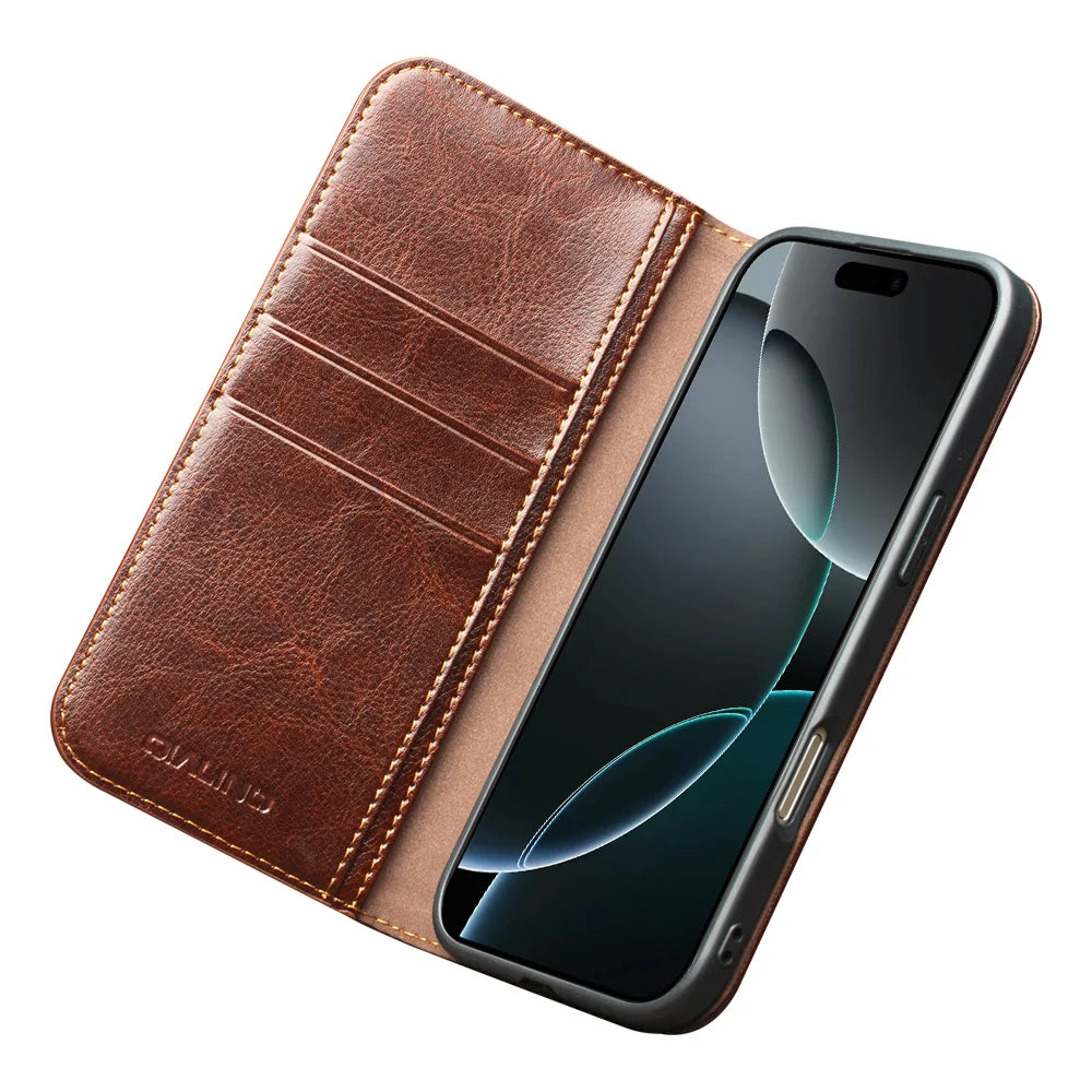 QIALINO Leather Wallet Case for iPhone 17 Pro Max
