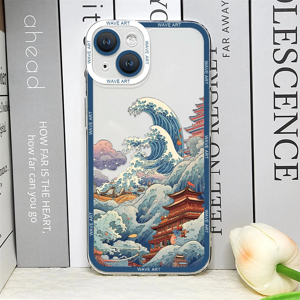 Japanese Waves Art iPhone Case – Clear Soft Cover