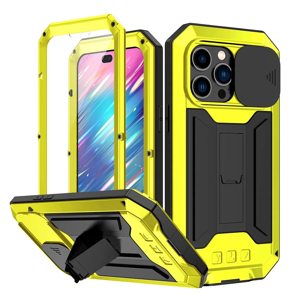Rugged Metal iPhone Case – Heavy Duty with Lens & Screen Cover