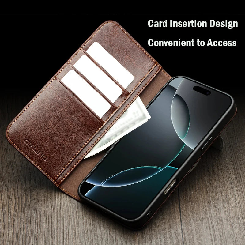 QIALINO Leather Wallet Case for iPhone 17 Pro Max