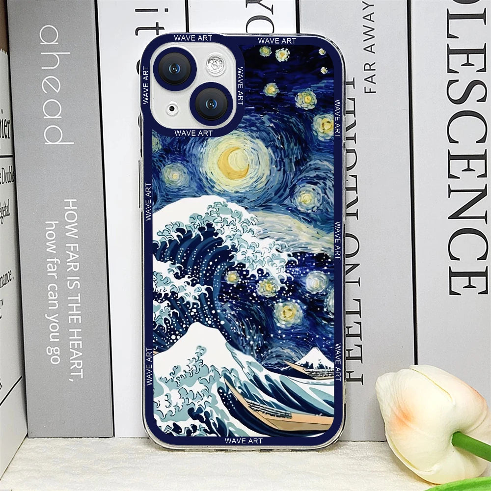 Japanese Waves Art iPhone Case – Clear Soft Cover