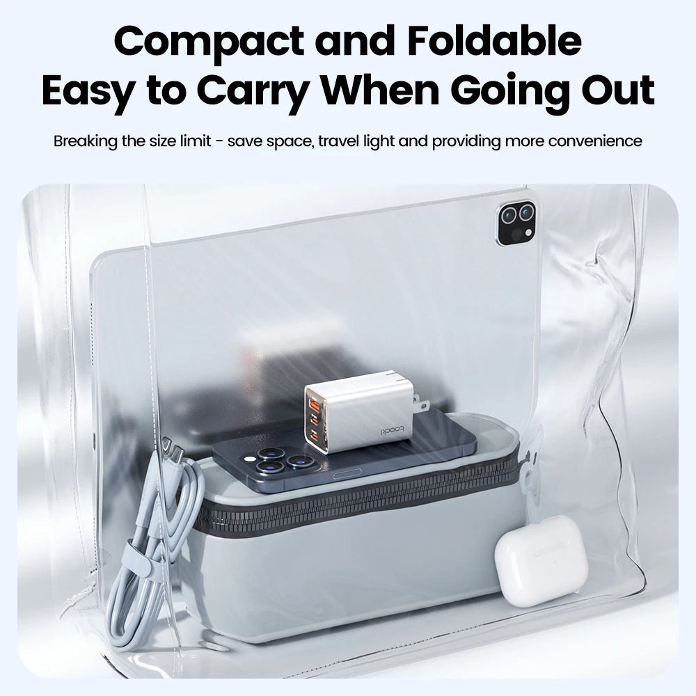 Toocki 67W GaN USB Type C Charger QC 4.0 PD 3.0 Quick Charge For iPhone 16 ProMax Samsung S24 Foldable Pin US Plug Phone Charger
