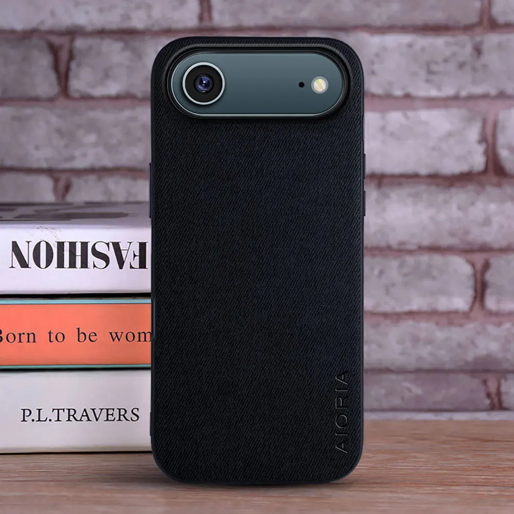 Textile & Leather iPhone 17 Pro Max Cover – Luxury Style