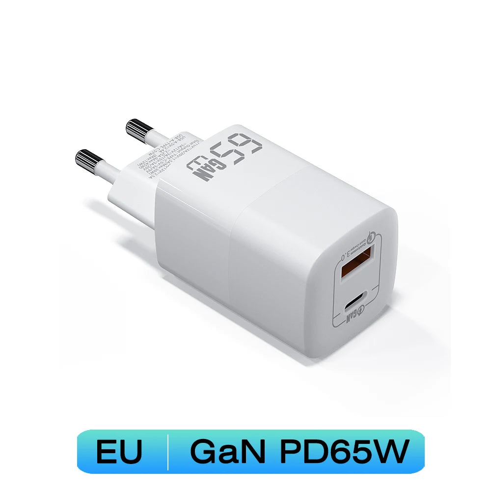 UGOURD 65W Fast Charger Power Adapter With USB A and Type C Quick Charge For iPad MacBook Air Laptop iPhone