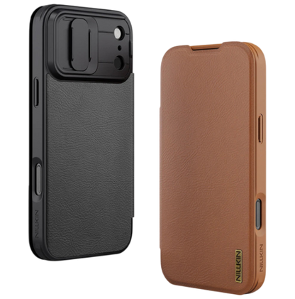 Nillkin Leather Flip Case with Camera Cover & Card Slot for iPhone 17/17 Pro/17 Pro Max/17 Air