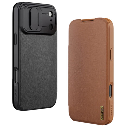 Nillkin Leather Flip Case with Camera Cover & Card Slot for iPhone 17/17 Pro/17 Pro Max/17 Air