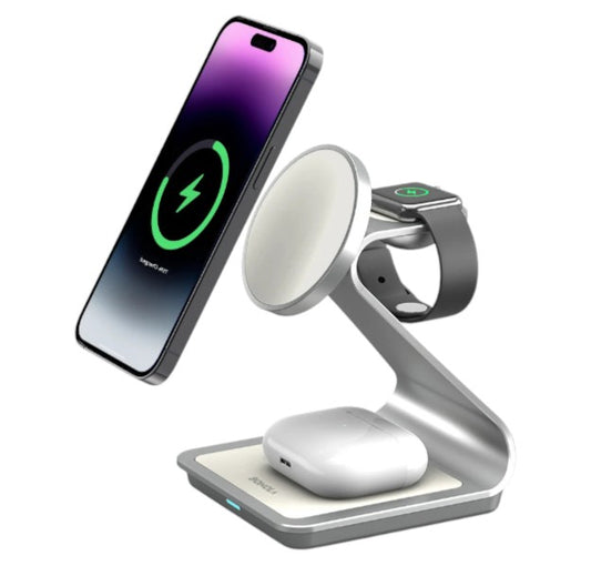 Bonola Magnetic 3 in 1 Wireless Charger for iPhone 16/15/13/14 Pro/12 30W Wireless Charging Station for Apple Watch/AirPods Pro