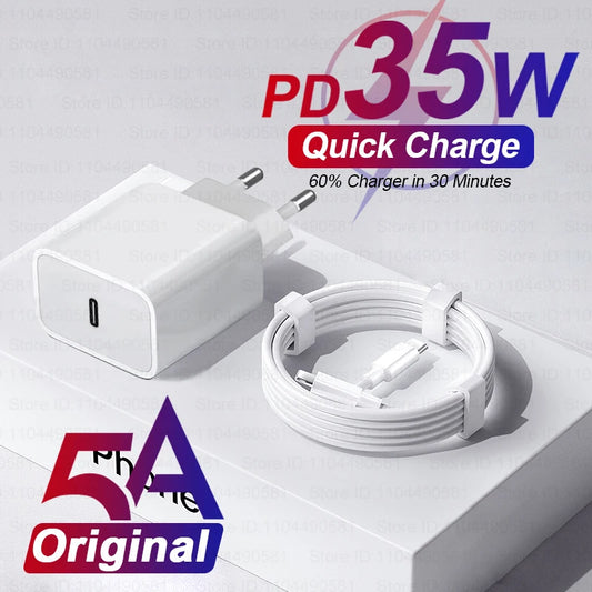 iPhone Fast Charger 35W – Quick Charge Adapter & Cable