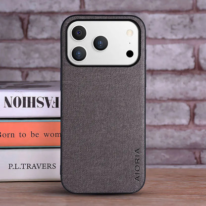 Textile & Leather iPhone 17 Pro Max Cover – Luxury Style