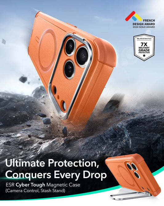 Phone Cover Military-Grade Case with Stash Stand for iPhone 17