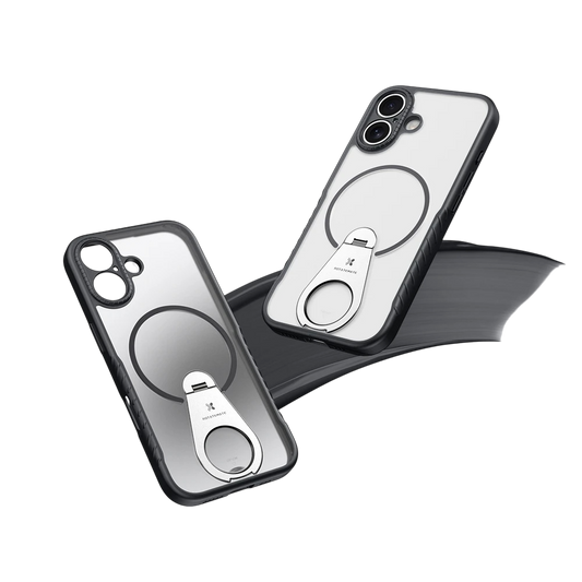 iPhone 17/16/15 Pro Magnetic Case with 360° Rotating Stand Shockproof Case