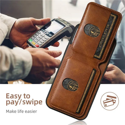Luxury Leather Wallet Case for iPhone – Card Holder & Magnetic Cover