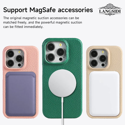 MagSafe Genuine Leather Case for iPhone 17/16/15 Pro Max & Air