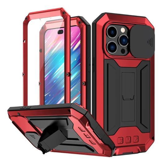 Rugged Metal iPhone Case – Heavy Duty with Lens & Screen Cover
