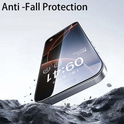 Set of 4 full-cover tempered glass screen protectors for iPhone. Durable and crystal-clear, offering anti-scratch, anti-fingerprint, and shatter-resistant protection for multiple iPhone models.
