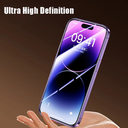 2-pack of premium tempered glass screen protectors for iPhone. Provides full coverage, anti-scratch, anti-fingerprint protection, and easy dust-free installation.