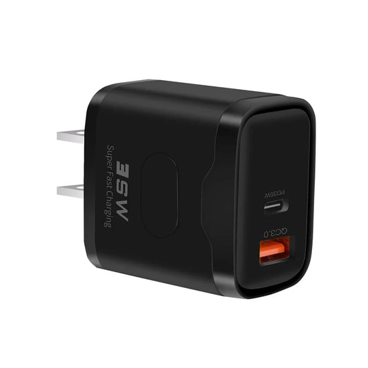35W USB C Fast Charger EU US Plug QC3.0 PD Wall Adapter For iPhone Xiaomi Samsung Travel Mobile Phone USB Charger