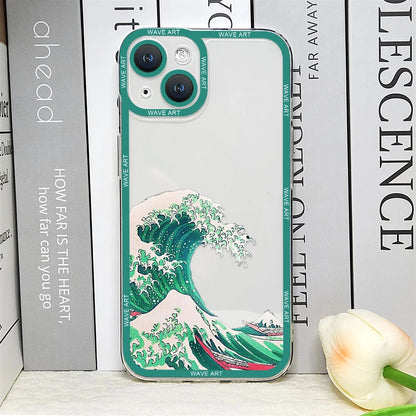 Japanese Waves Art iPhone Case – Clear Soft Cover