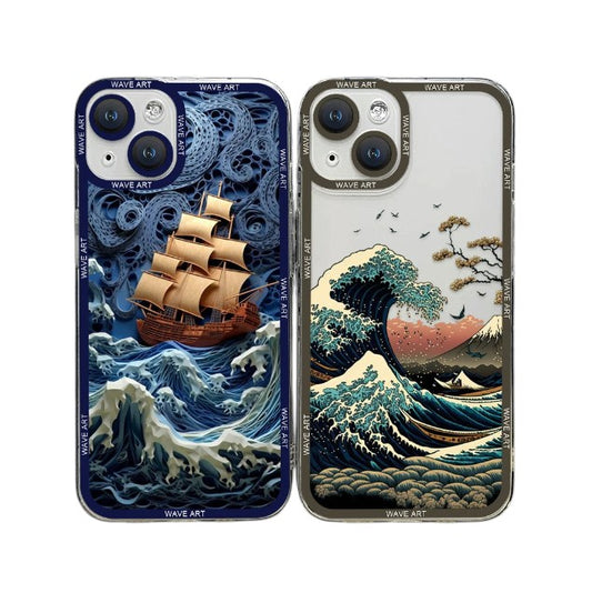 Japanese Waves Art iPhone Case – Clear Soft Cover